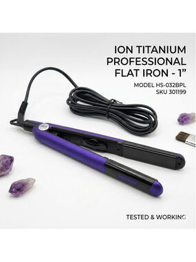 Ion Professional Titanium 1" Flat Iron Purple Hair Straightener HS-032BPL 30119